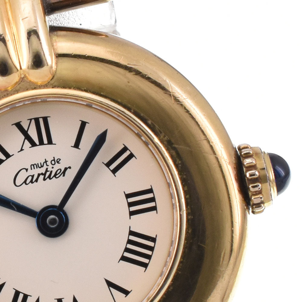 with paper CARTIER Must Collize Vermeil 590002 SV925 (Gold Plated) / Leather Ivory Dial Quartz Ladies
 Watch H#144769