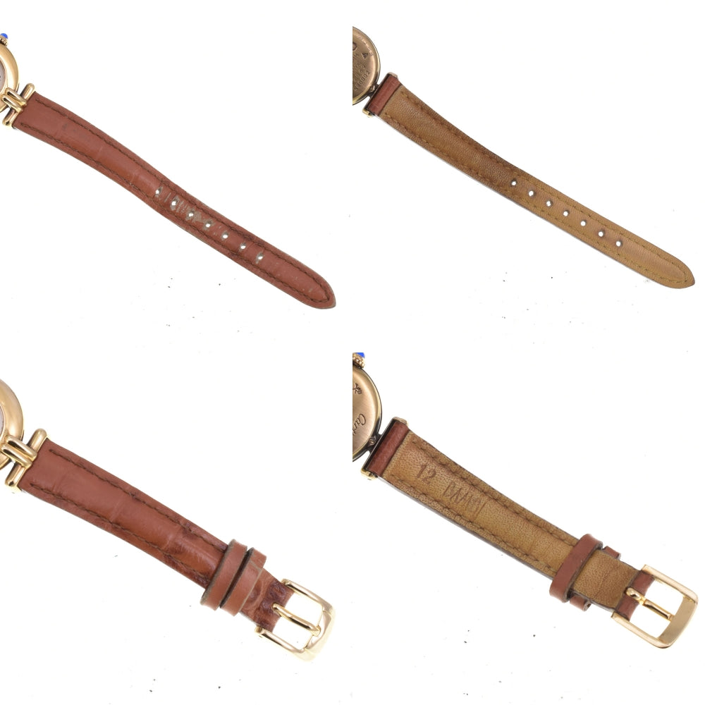 with paper CARTIER Must Collize Vermeil 590002 SV925 (Gold Plated) / Leather Ivory Dial Quartz Ladies
 Watch H#144769