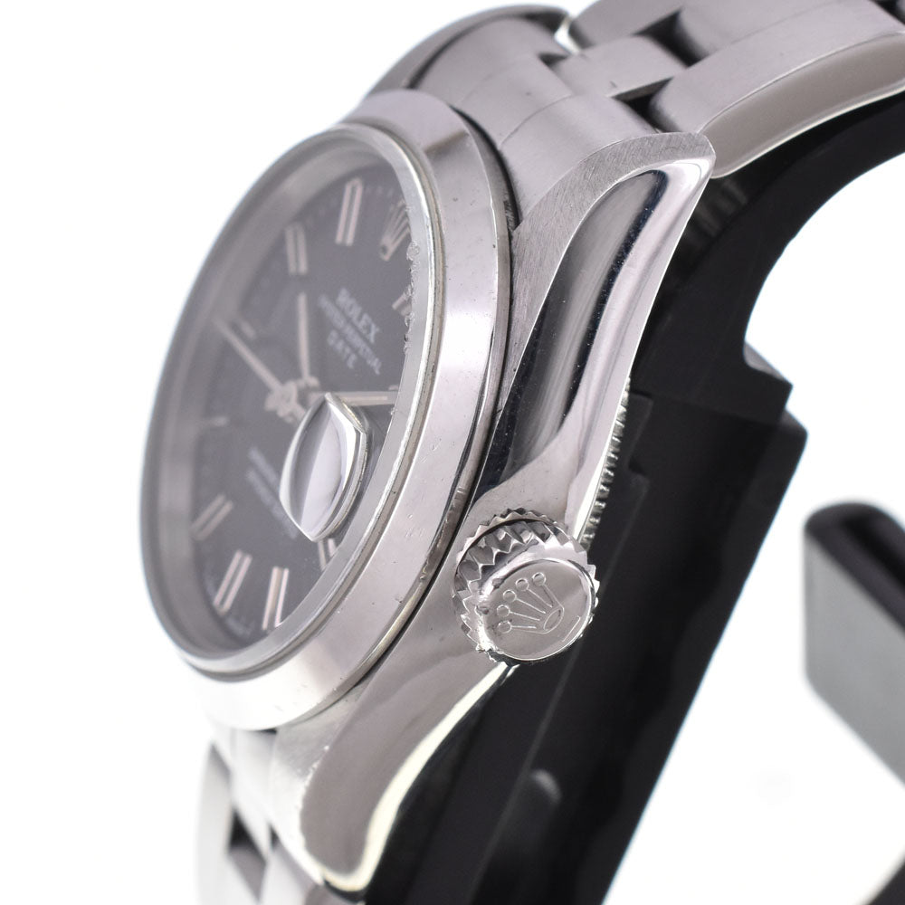 ROLEX Oyster perpetual date 69160 vintage Cal.2135 black Dial Automatic Ladies
 Watch I#144771