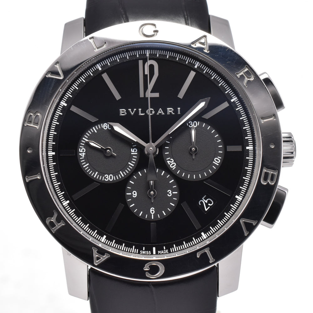 with paper BVLGARI Bvlgari Bvlgari BB41SCH Chronograph black Dial Automatic Men's
 Watch H#144790