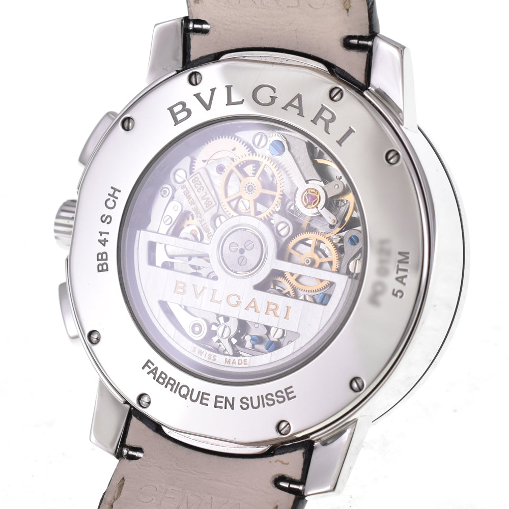 with paper BVLGARI Bvlgari Bvlgari BB41SCH Chronograph black Dial Automatic Men's
 Watch H#144790