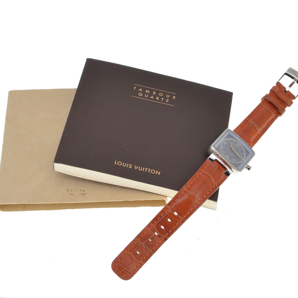 with paper LOUIS VUITTON tambour speedy Q2211 Date blue Dial Quartz Ladies
 Watch □#144800