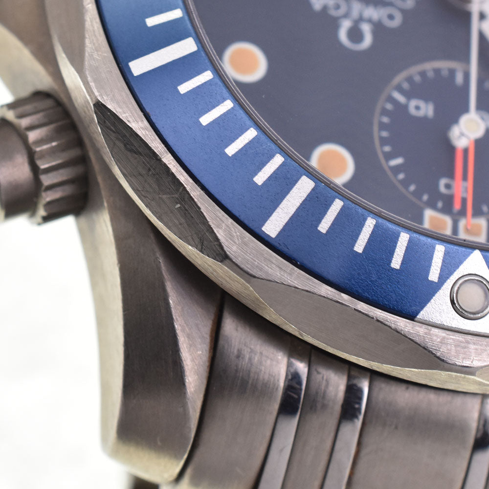 OMEGA Seamaster300m 2298.80 Titanium Chronograph Date blue Dial Automatic Men's
 Watch H#144804