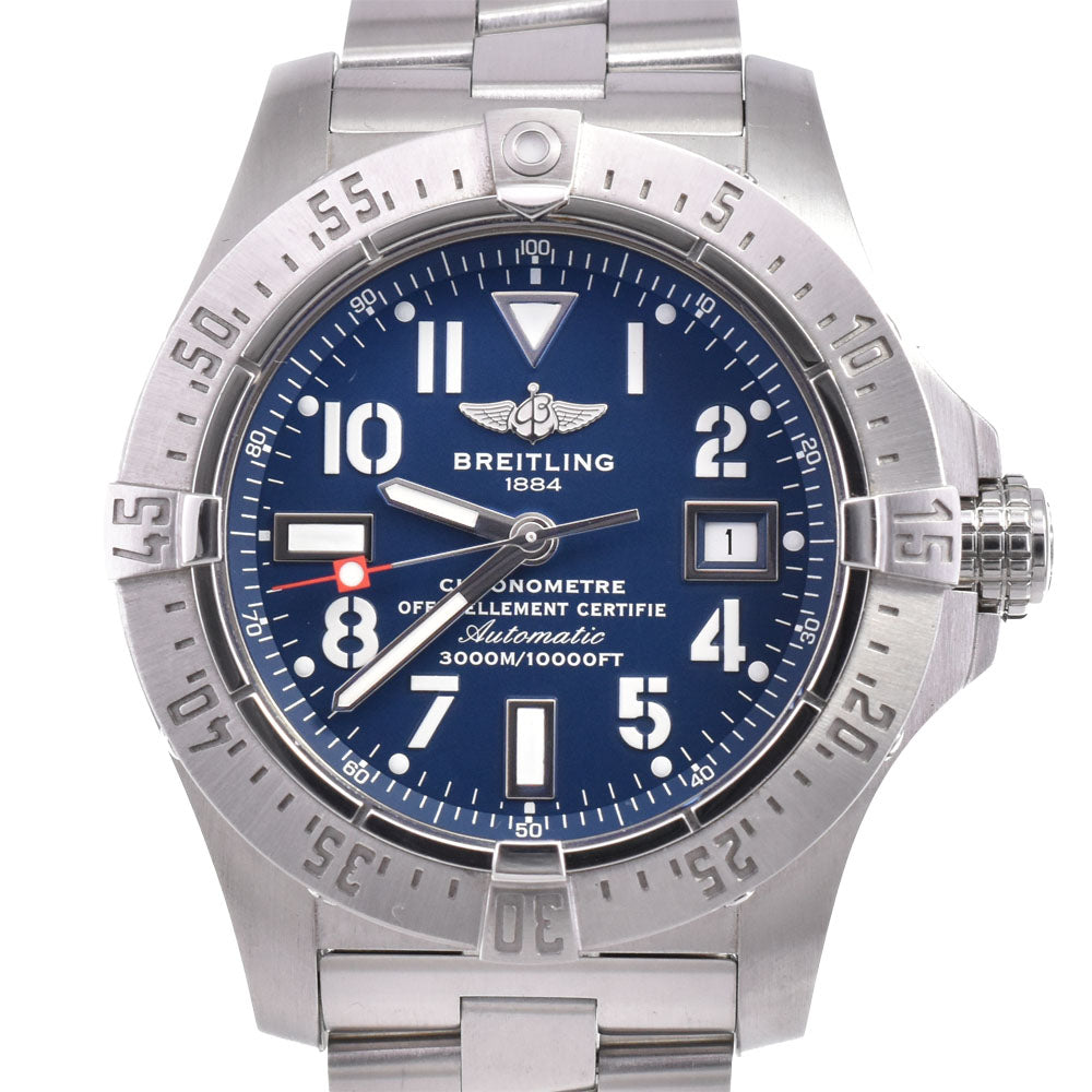 with paper BREITLING Avenger Seawolf A17330 Date Navy Dial Automatic Men's
 Watch G#144825