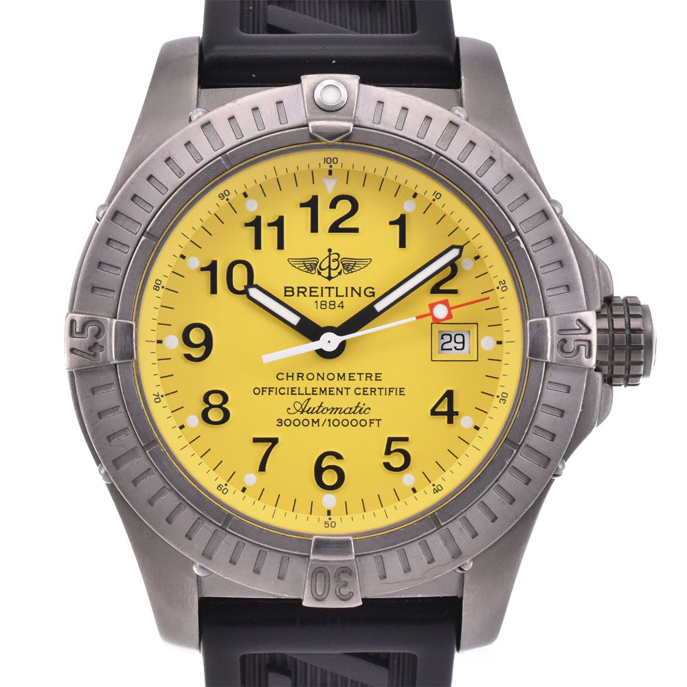 with paper BREITLING Avenger Seawolf E17370 Date Titanium yellow Dial Automatic Men's
 Watch H#144838