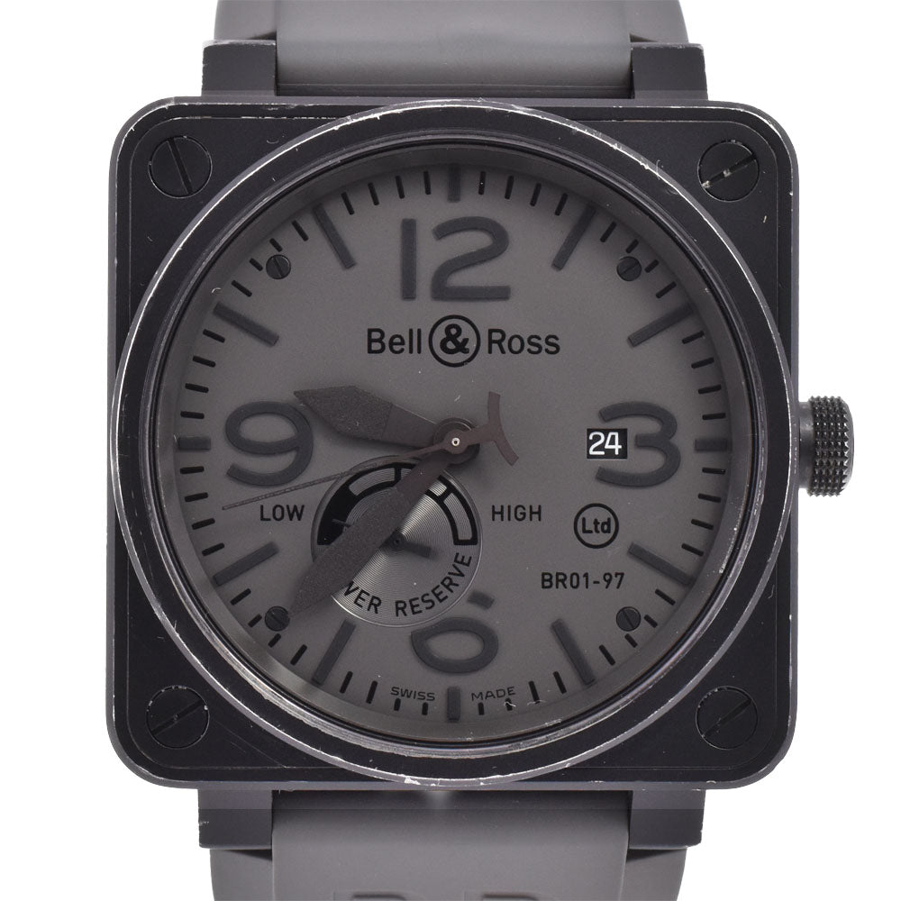 with paper Bell＆Ross command power reserve BR01-97-S Date limited to 500 pieces worldwide gray Dial Automatic Men's
 Watch H#144840
