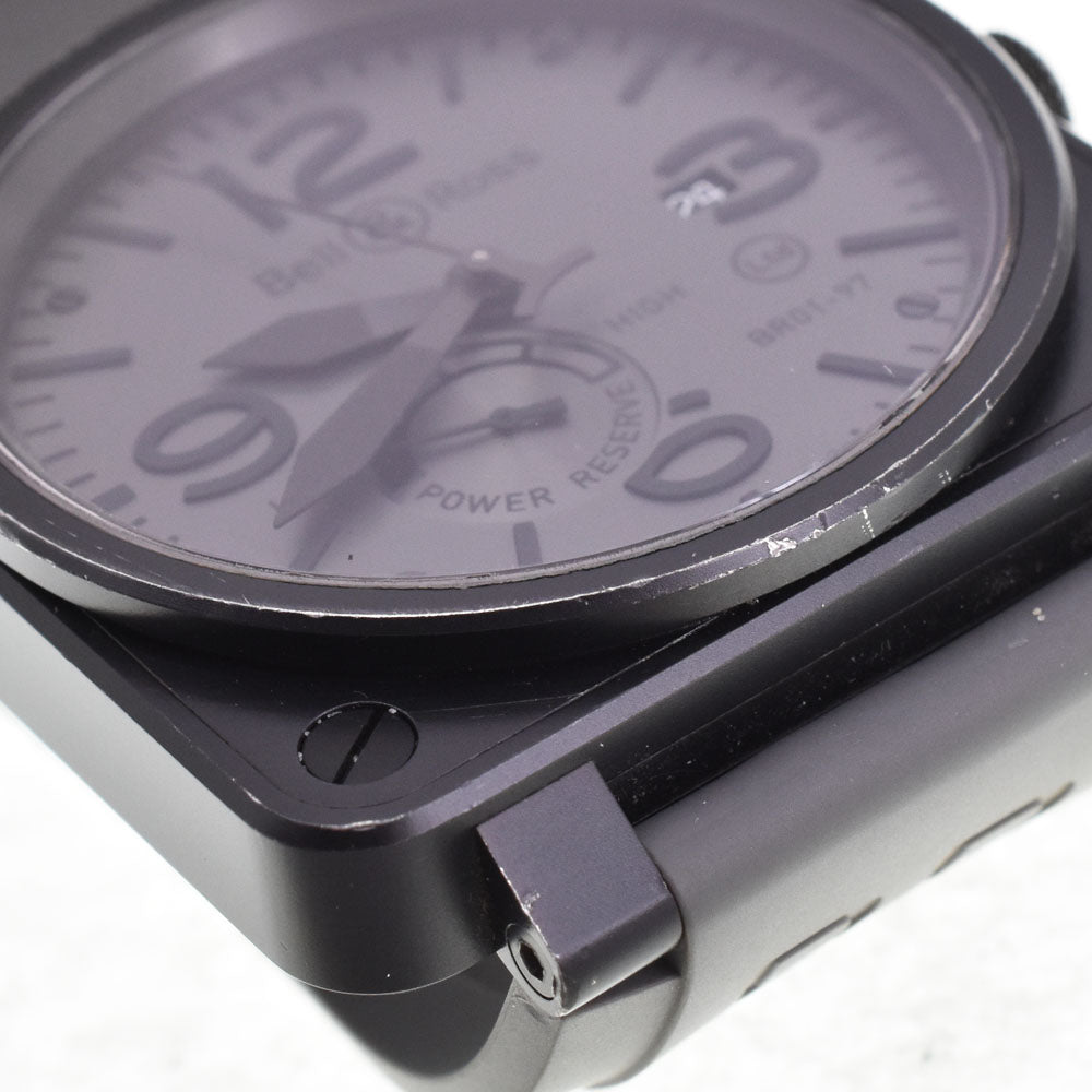 with paper Bell＆Ross command power reserve BR01-97-S Date limited to 500 pieces worldwide gray Dial Automatic Men's
 Watch H#144840