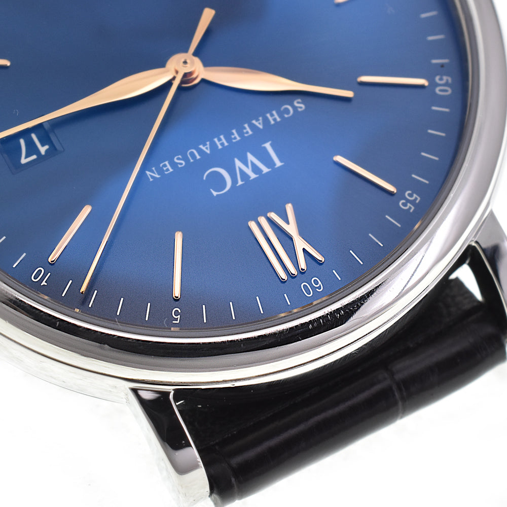 with paper IWC SCHAFFHAUSEN Portofino IW356523 blue Dial Automatic Men's
 Watch G#144843