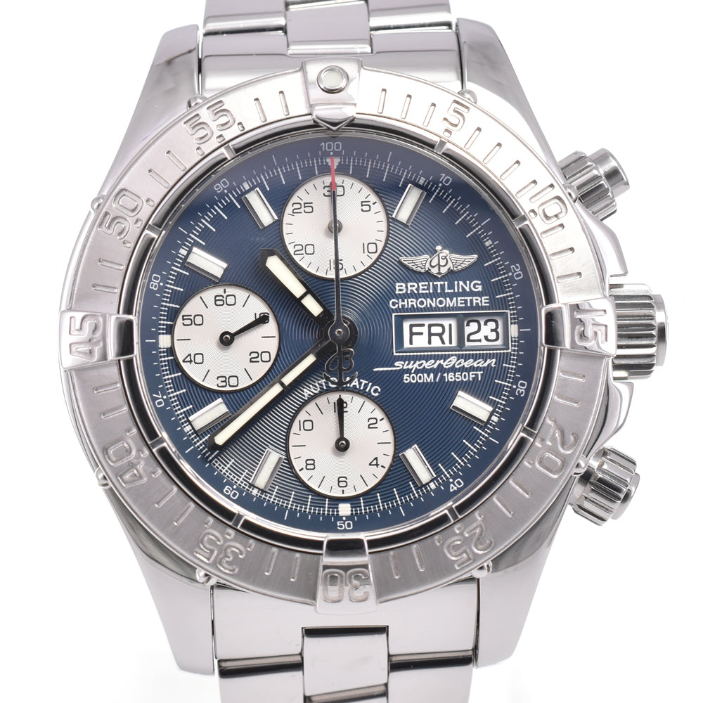 with paper BREITLING Super Ocean A13340 Chronograph blue Dial Automatic Men's
 Watch H#144844