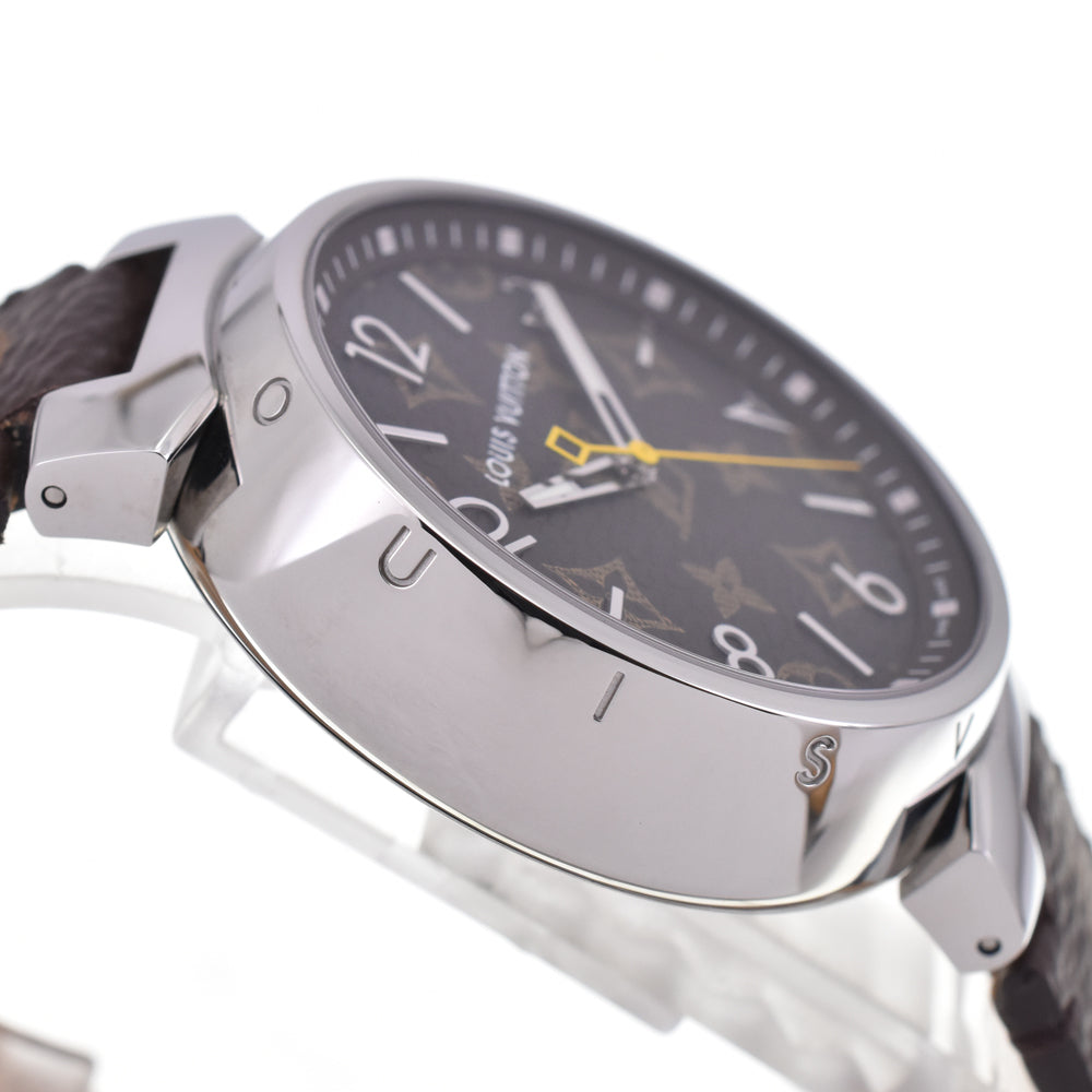 with paper LOUIS VUITTON Tambour QA072 Monogram brown (monogram) Dial Quartz Men's
 Watch H#144845