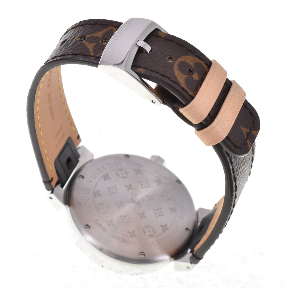 with paper LOUIS VUITTON Tambour QA072 Monogram brown (monogram) Dial Quartz Men's
 Watch H#144845