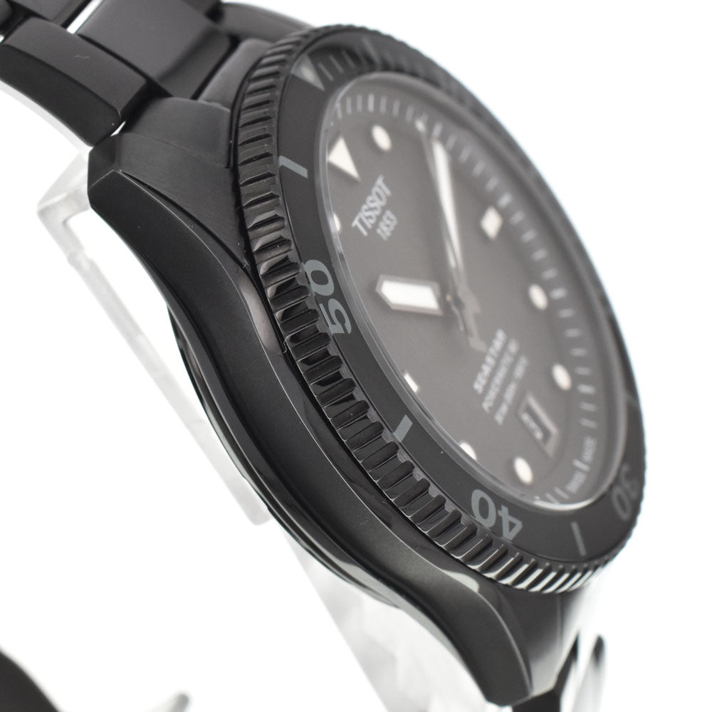 with paper TISSOT Sea star 1000 T120.807.33.051.00 Date black Dial Automatic Men's
 Watch H#144846