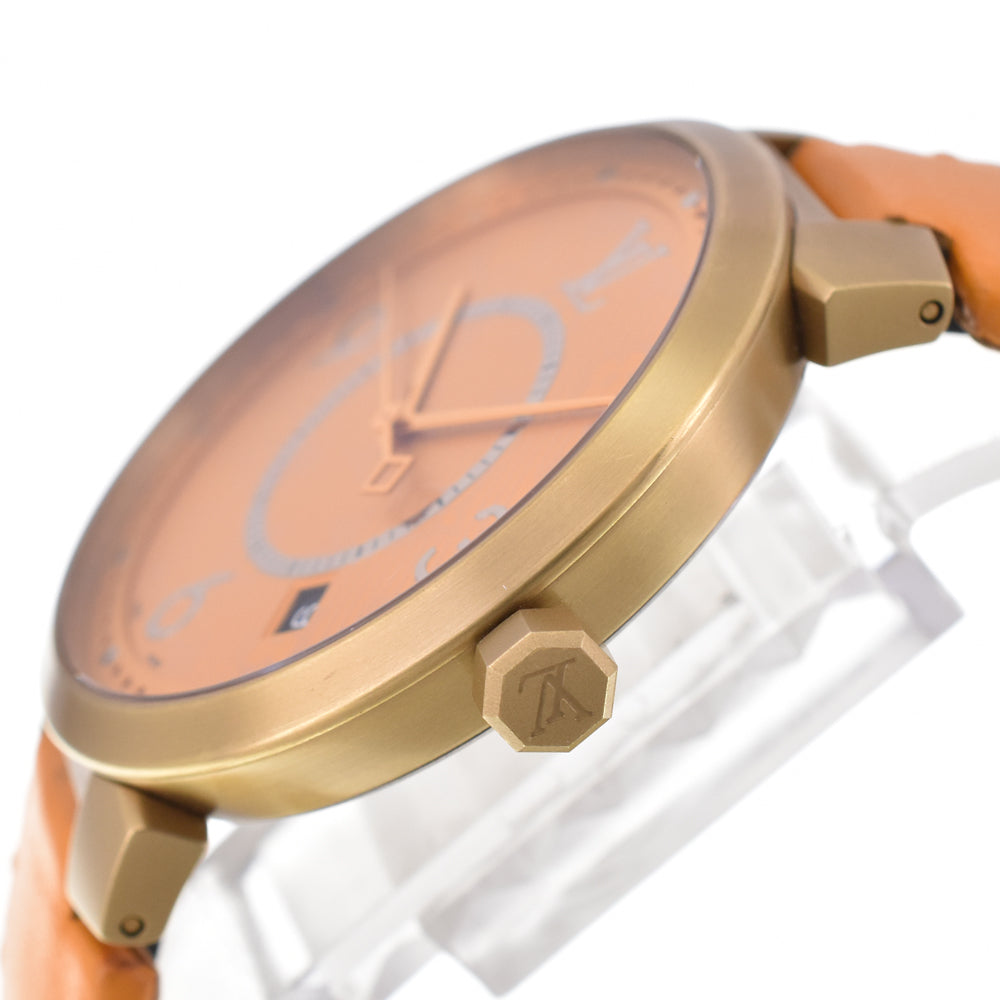 LOUIS VUITTON Tambour QA103 Date Orange Dial Quartz Men's
 Watch H#144860