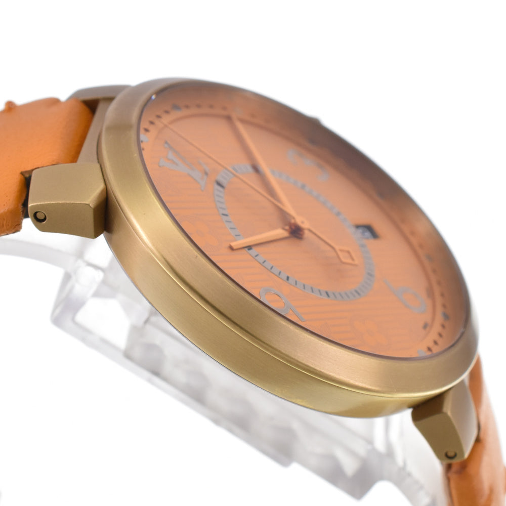 LOUIS VUITTON Tambour QA103 Date Orange Dial Quartz Men's
 Watch H#144860
