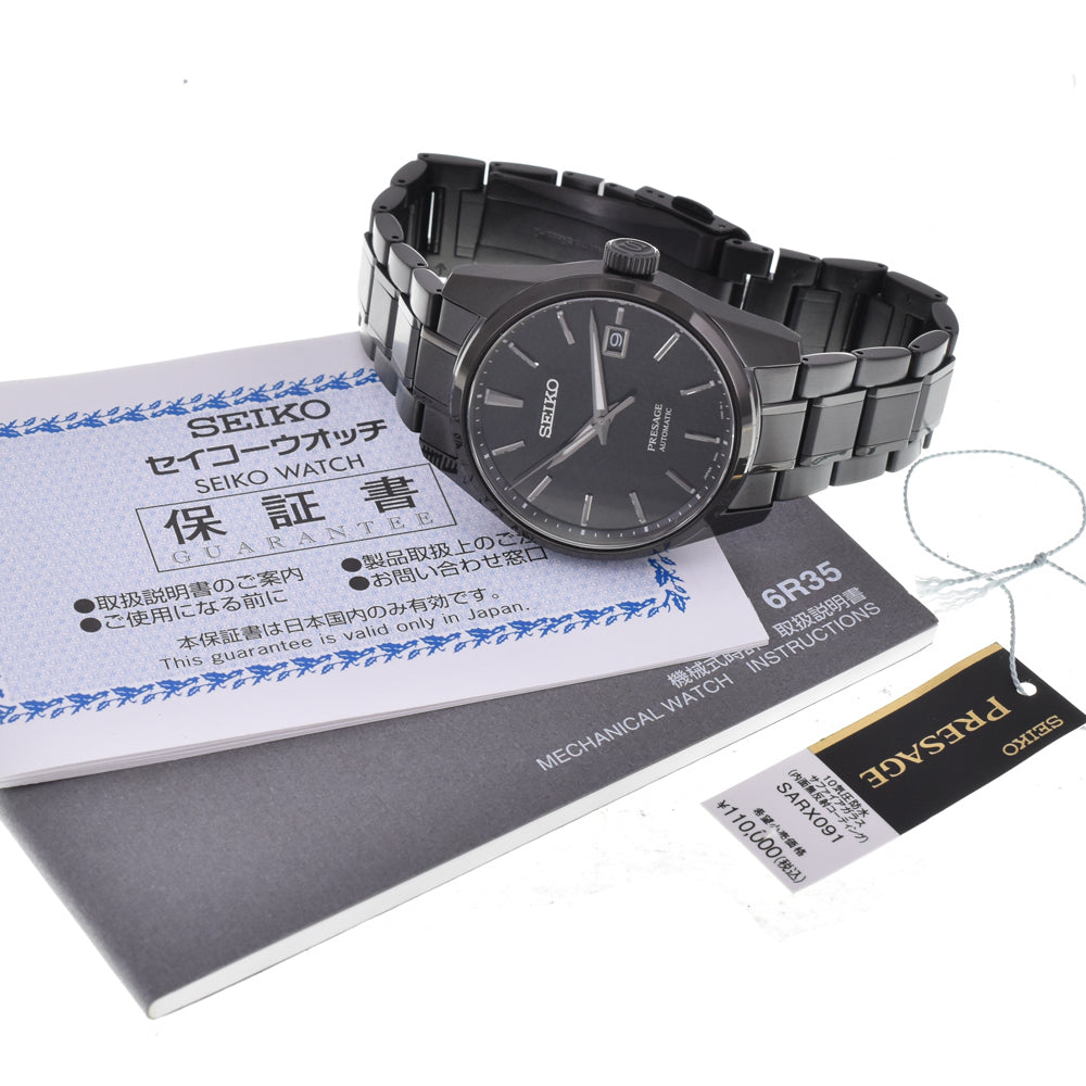 with paper SEIKO Presage SARX091/6R35-00V0 black Dial Automatic Men's
 Watch G#144862