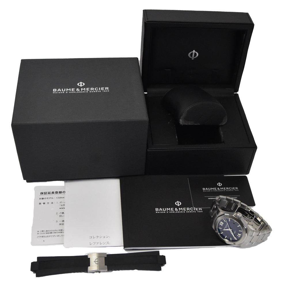 with paper Baume & Mercier Riviera Baumatic MOA10616 Date Blue (semi-transparent) Dial Automatic Men's
 Watch H#144863