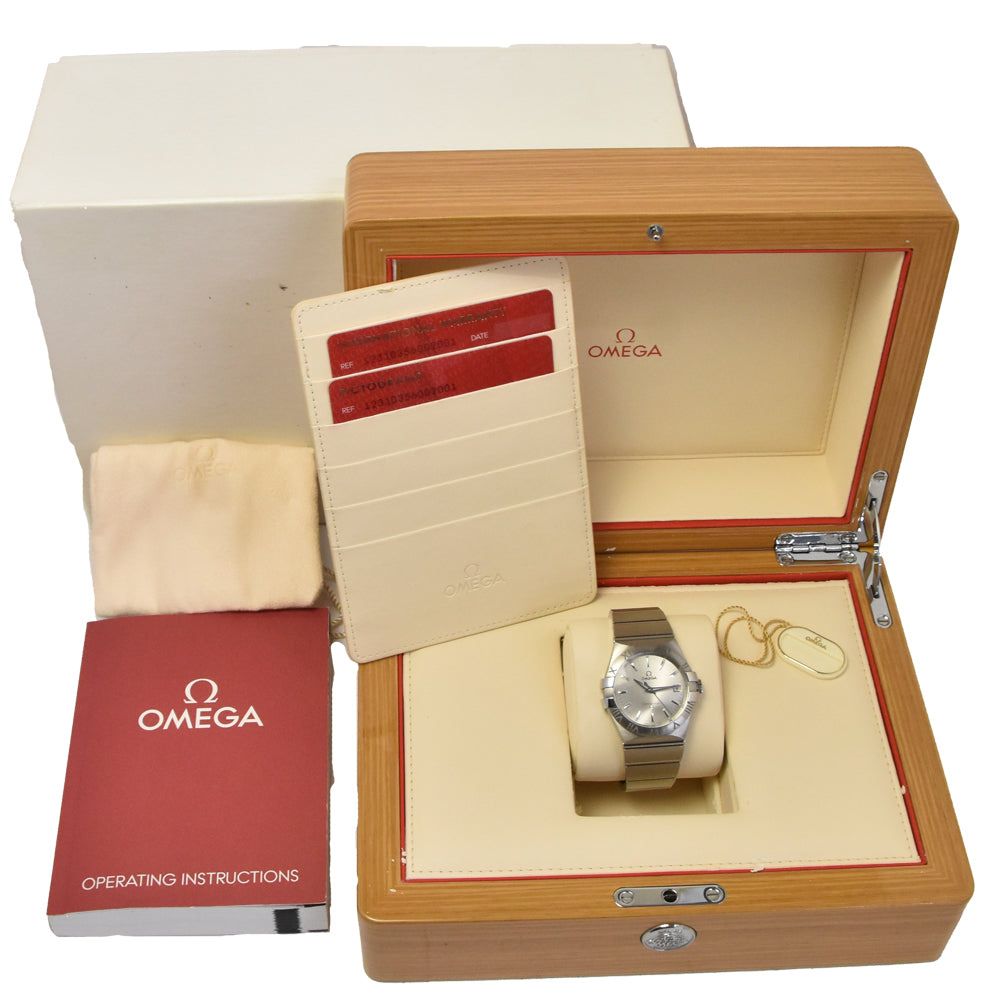 with paper OMEGA Constellation 123.10.35.60.02.001 Date Silver Dial Quartz Men's
 Watch G#144683