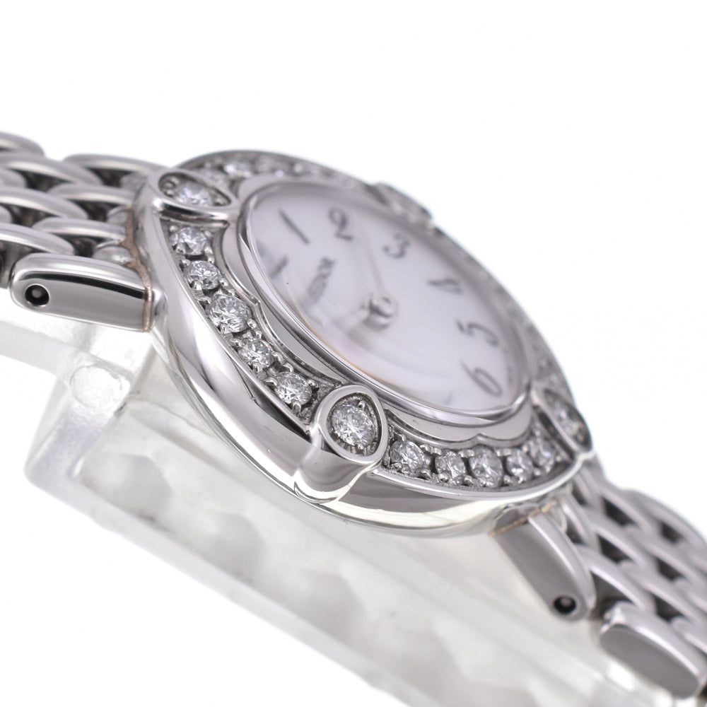 SEIKO CREDOR SIGNO 1E70-0CY0 Diamond Bezel White shell Dial Quartz Ladies
 Watch H#144865