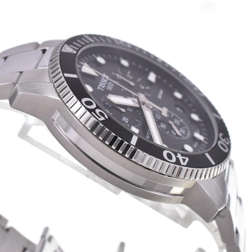 with paper TISSOT Sea star T120417A Chronograph black Dial Quartz Men's
 Watch I#144881