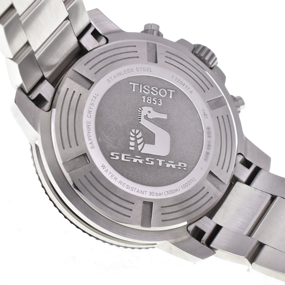 with paper TISSOT Sea star T120417A Chronograph black Dial Quartz Men's
 Watch I#144881