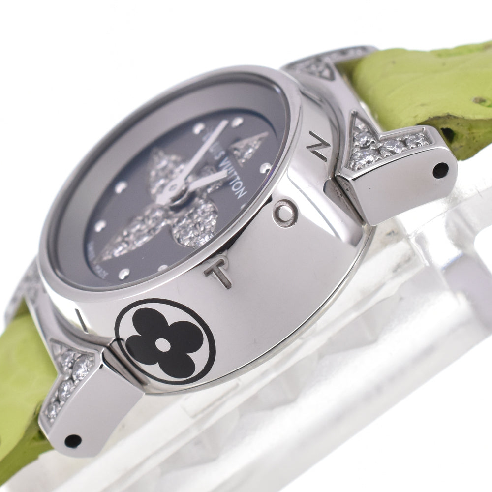 LOUIS VUITTON Tambour bijou Q151K diamond gray Dial Quartz Ladies
 Watch I#144888