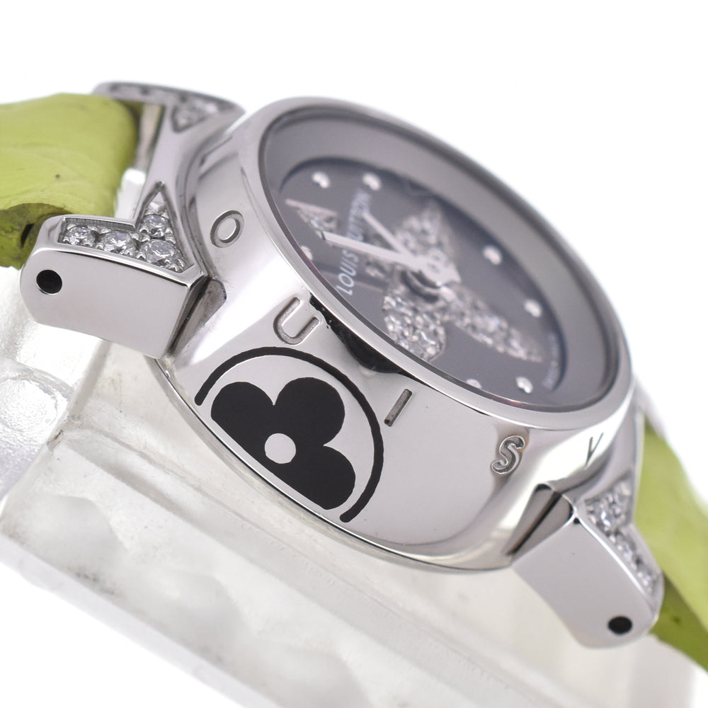 LOUIS VUITTON Tambour bijou Q151K diamond gray Dial Quartz Ladies
 Watch I#144888
