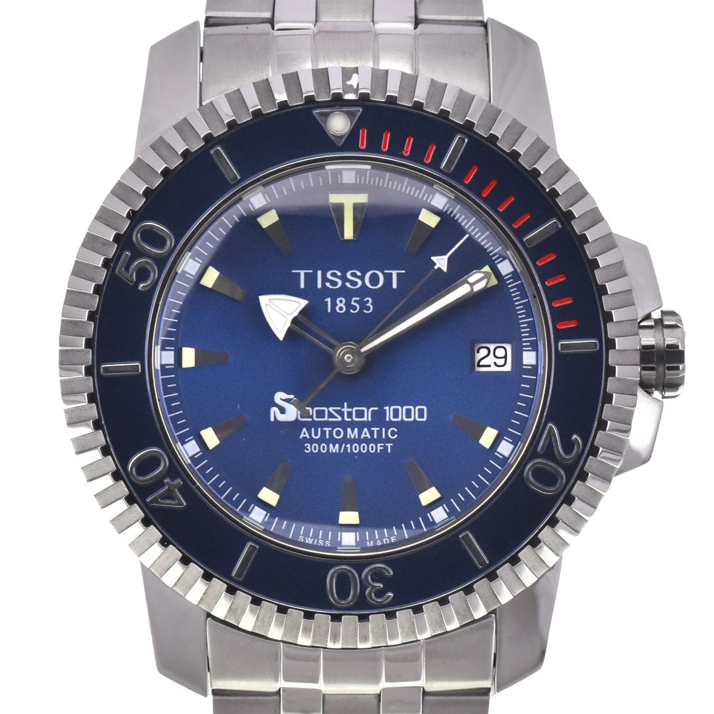with paper TISSOT Sea star T19.1.583.41 Date blue Dial Automatic Men's
 Watch H#144891