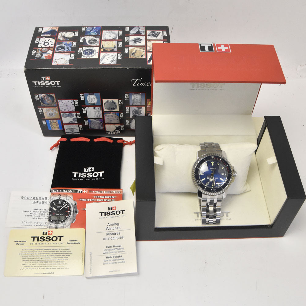 with paper TISSOT Sea star T19.1.583.41 Date blue Dial Automatic Men's
 Watch H#144891