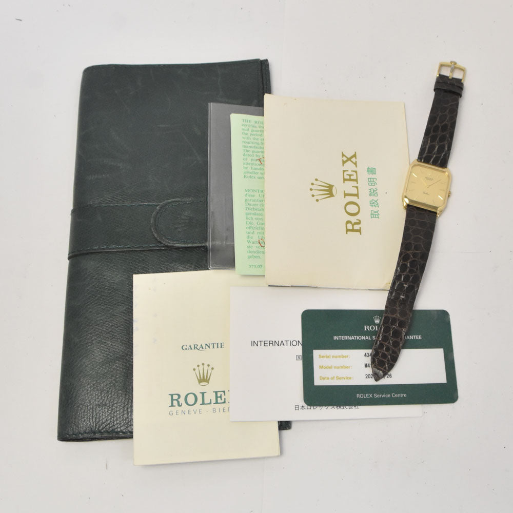 with paper ROLEX Cherini 4135/8 vintage K18YG Cal.1601 gold Dial Hand Winding Men's
 Watch I#144899