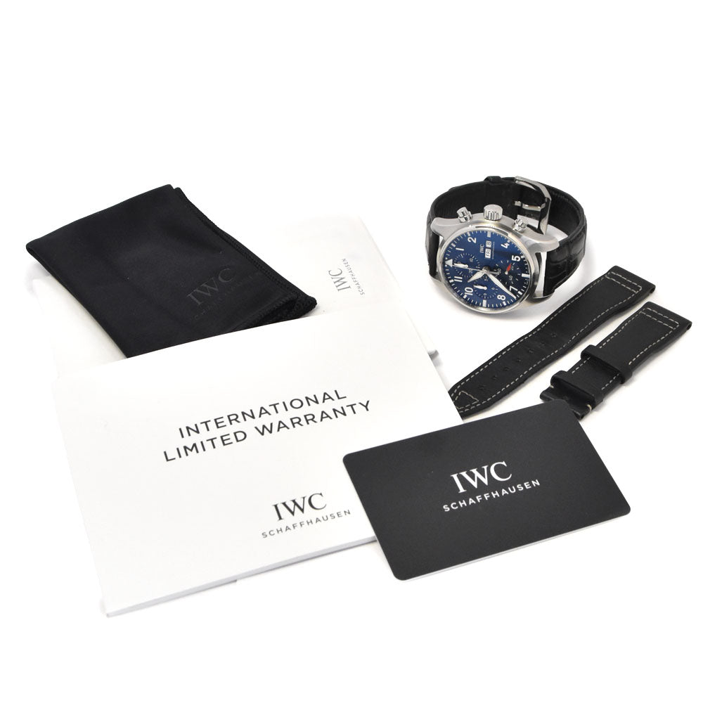 with paper IWC SCHAFFHAUSEN Pilot's Watch Chronograph 41 IW388101 Day Date Small Second blue Dial Automatic Men's
 Watch H#144909