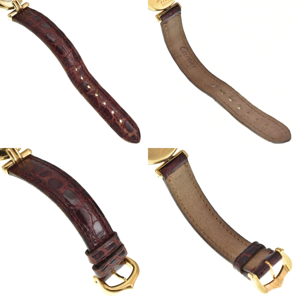 with paper CARTIER Must Collize Vermeil 590002 SV925 (Gold Plated) / Leather Ivory Dial Quartz Ladies
 Watch H#144918