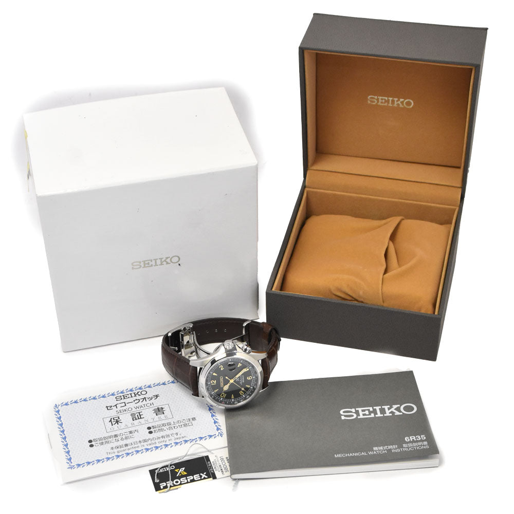 with paper SEIKO Prospex Alpinist SBDC091/6R35-00E0 see-through back date green Dial Automatic Men's
 Watch H#144927