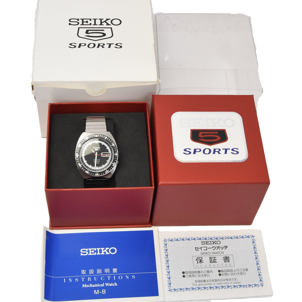with paper SEIKO Seiko 5 Sport 4R36-13S0 Limited model black Dial Automatic Men's
 Watch G#144930
