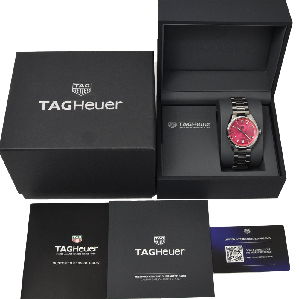 with paper TAG HEUER Carrera WBN2313.BA0001 pink Dial Automatic Unisex
 Watch G#144934
