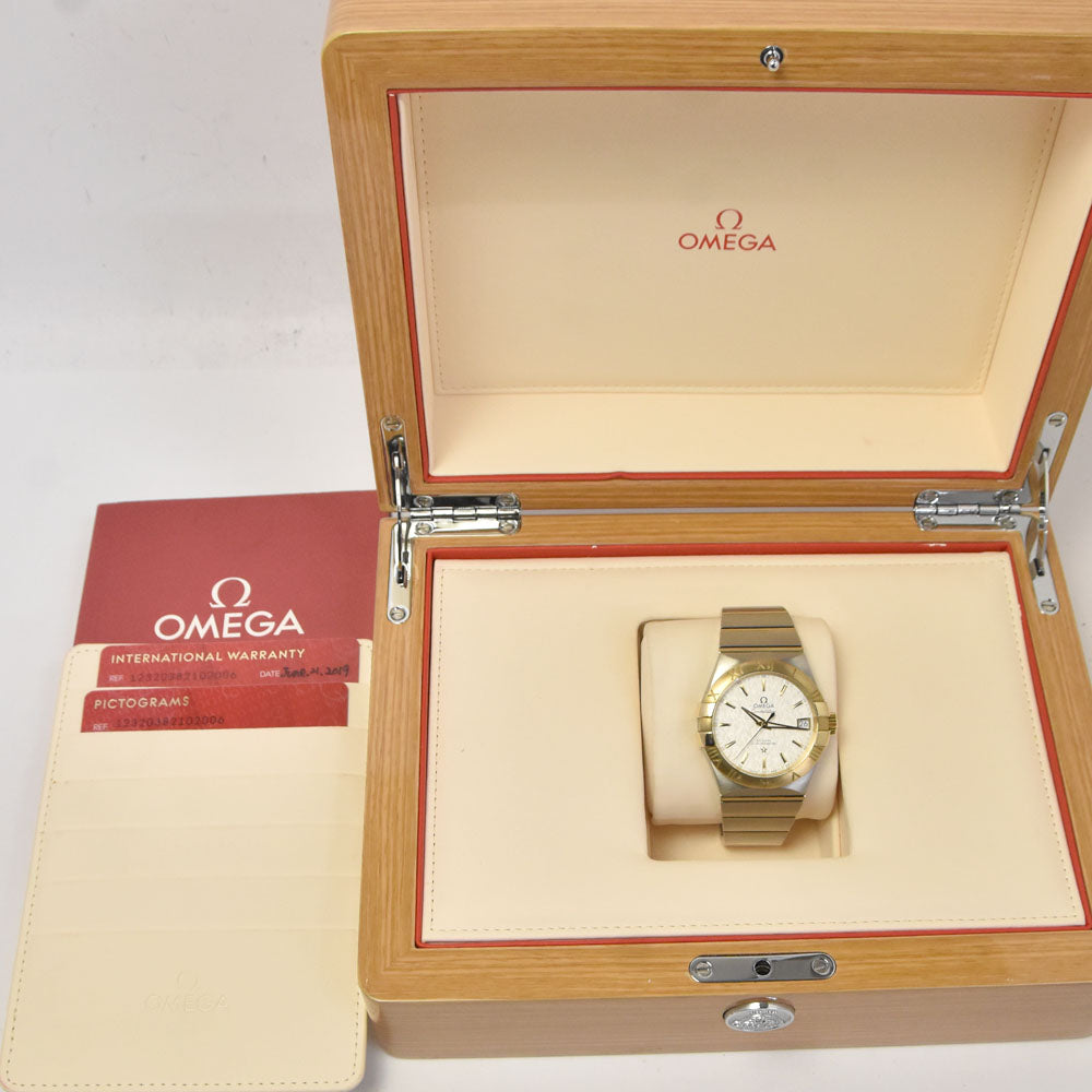 with paper OMEGA Constellation 123.20.38.21.02.006 Date Stainless Steel / K18YG white Dial Automatic Men's
 Watch H#144941