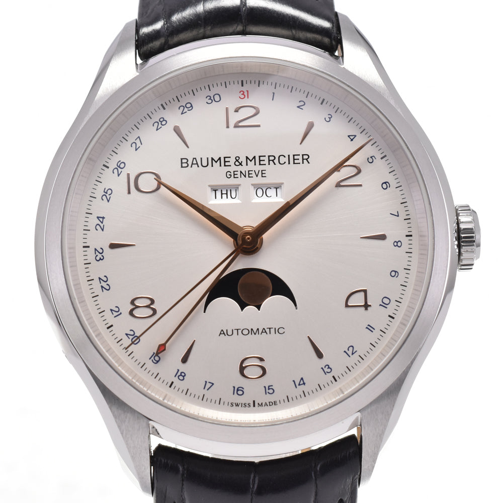 Baume & Mercier Clifton M0A10055 Moon phase Triple calendar Silver Dial Automatic Men's
 Watch H#144945