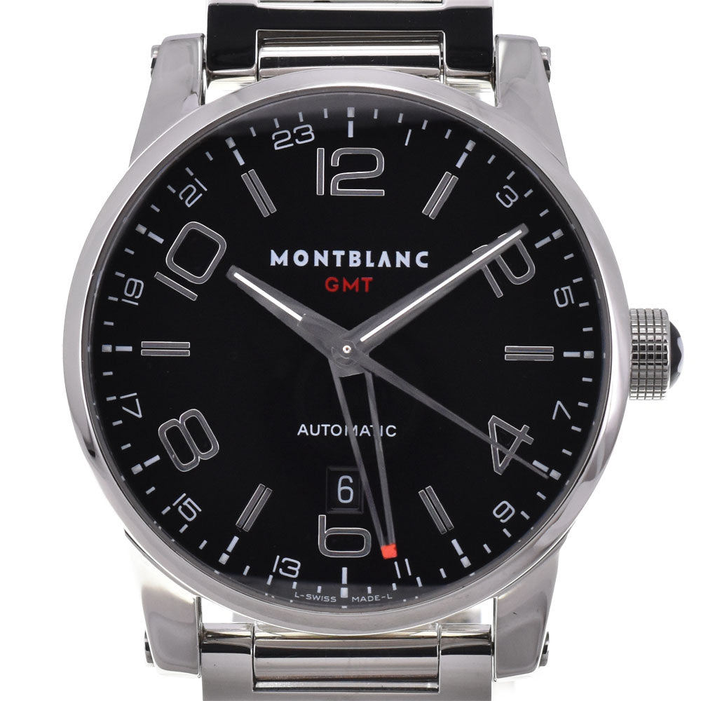 with paper MONTBLANC Timewalker GMT 7081 see-through back black Dial Automatic Men's
 Watch H#144946