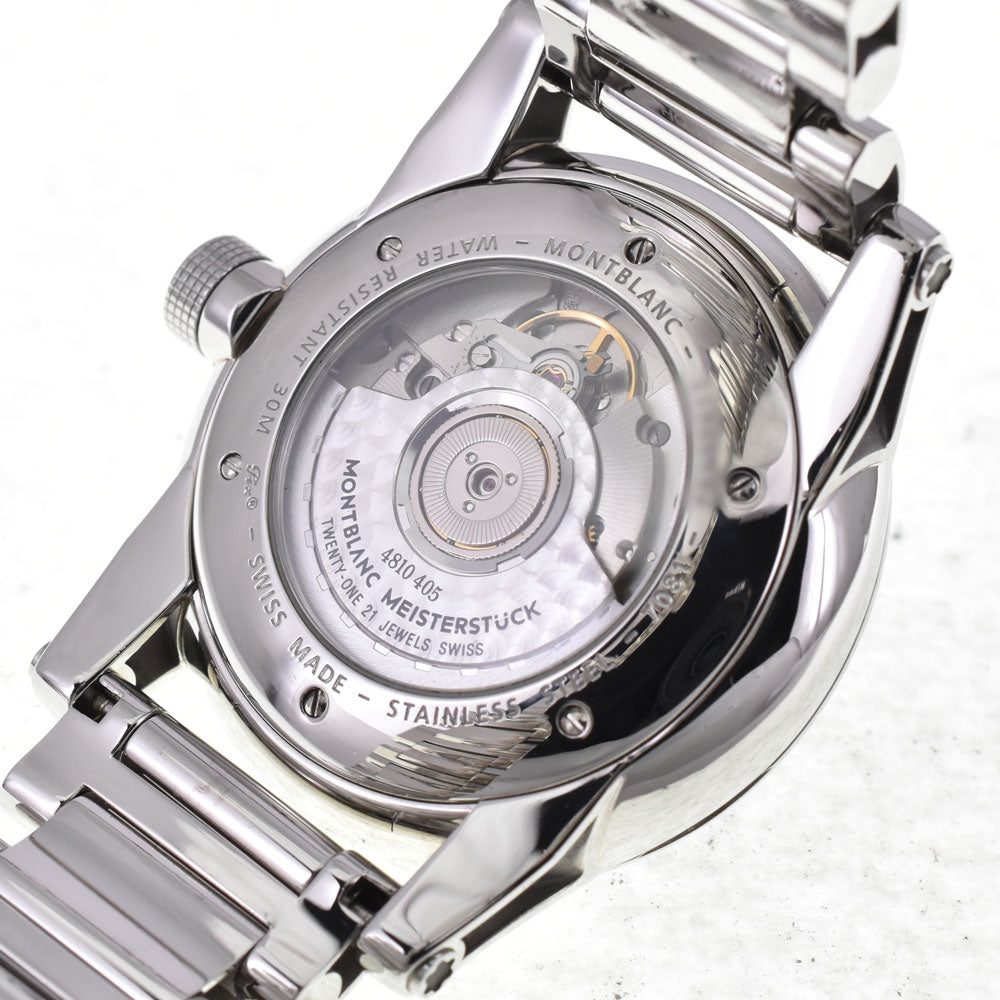 with paper MONTBLANC Timewalker GMT 7081 see-through back black Dial Automatic Men's
 Watch H#144946