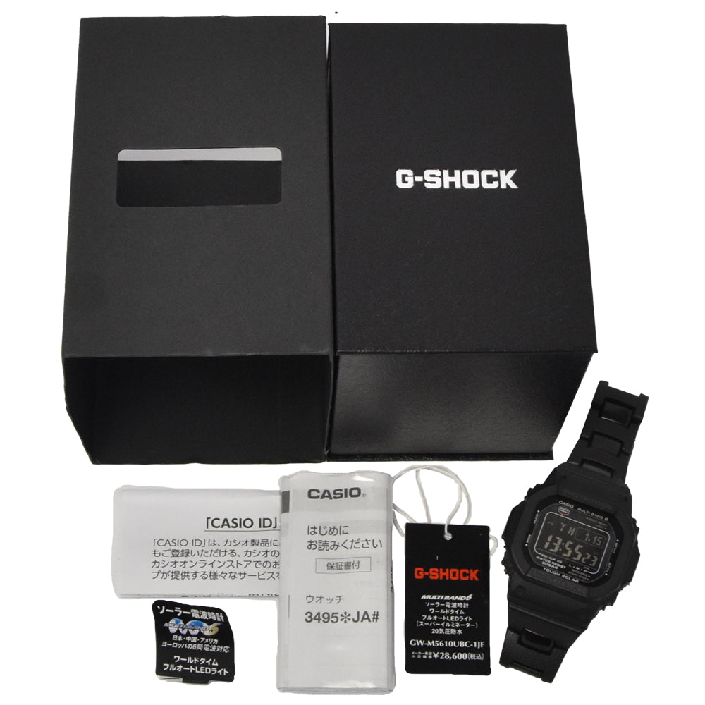 with paper CASIO G-SHOCK 5600 series GW-M5610UBC-1JF black Dial Radio Sync Solar Men's
 Watch I#144962