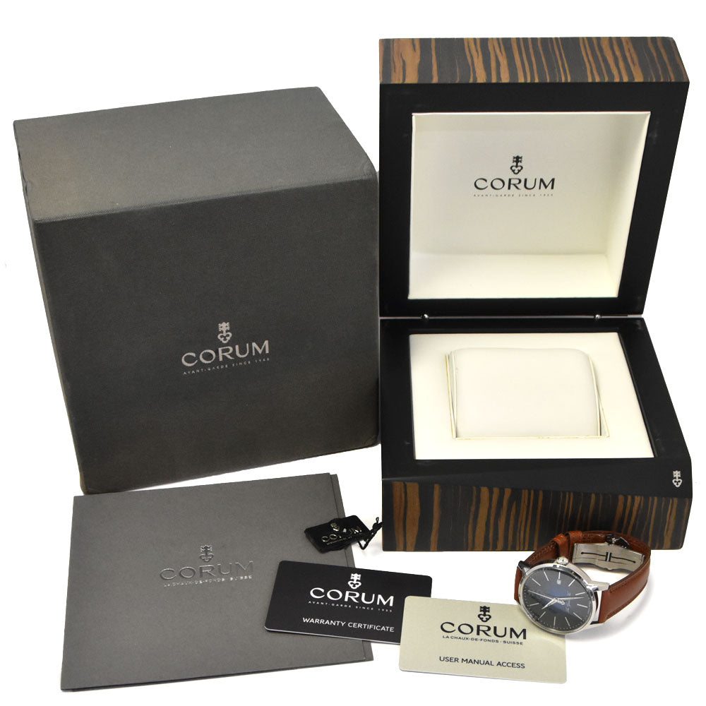 with paper CORUM La Grande Vie 082.755.20/0F03 LG23 Date blue Dial Automatic Men's
 Watch H#144967