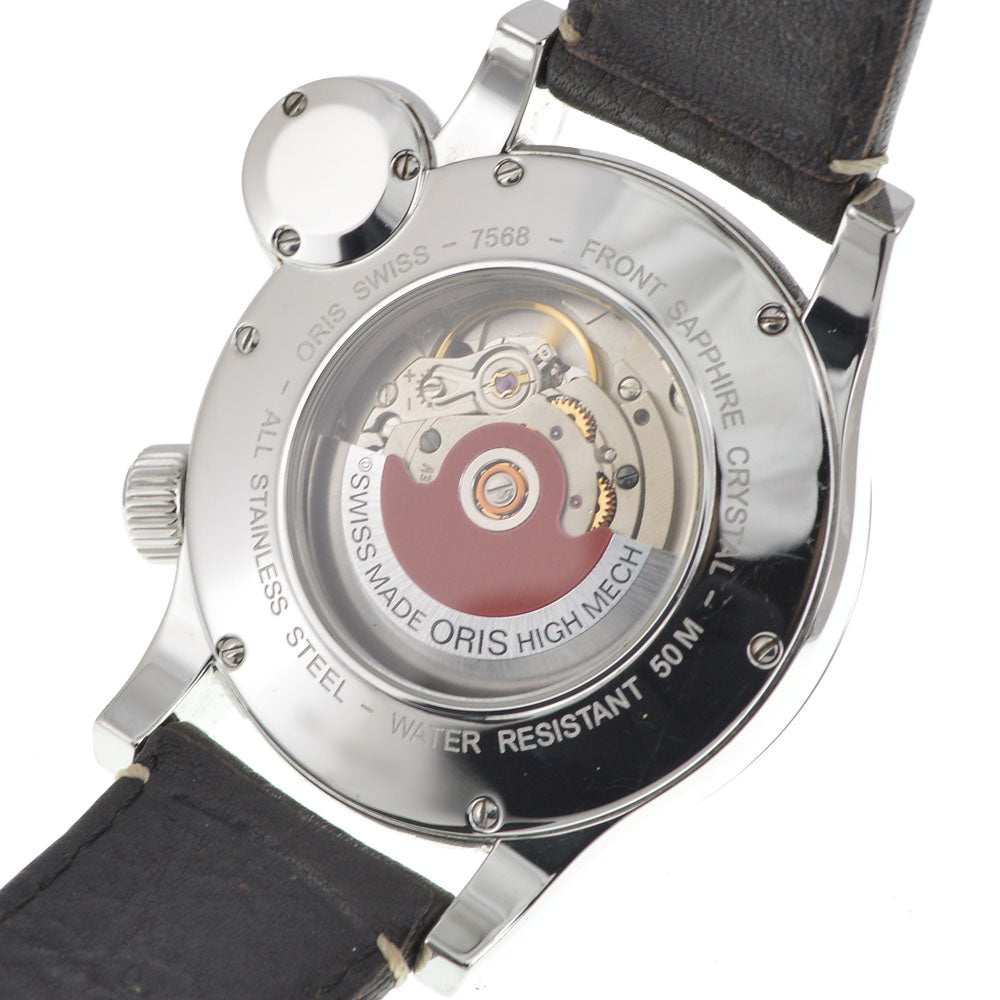 ORIS Flight timer 01 635 7568 see-through back white Dial Automatic Men's
 Watch J#144968