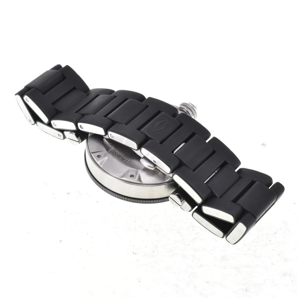 CARTIER Pasha Sea Timer Date W31077U2 Stainless Steel / Rubber black Dial Automatic Men's
 Watch I#144981