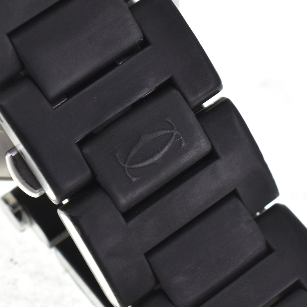 CARTIER Pasha Sea Timer Date W31077U2 Stainless Steel / Rubber black Dial Automatic Men's
 Watch I#144981