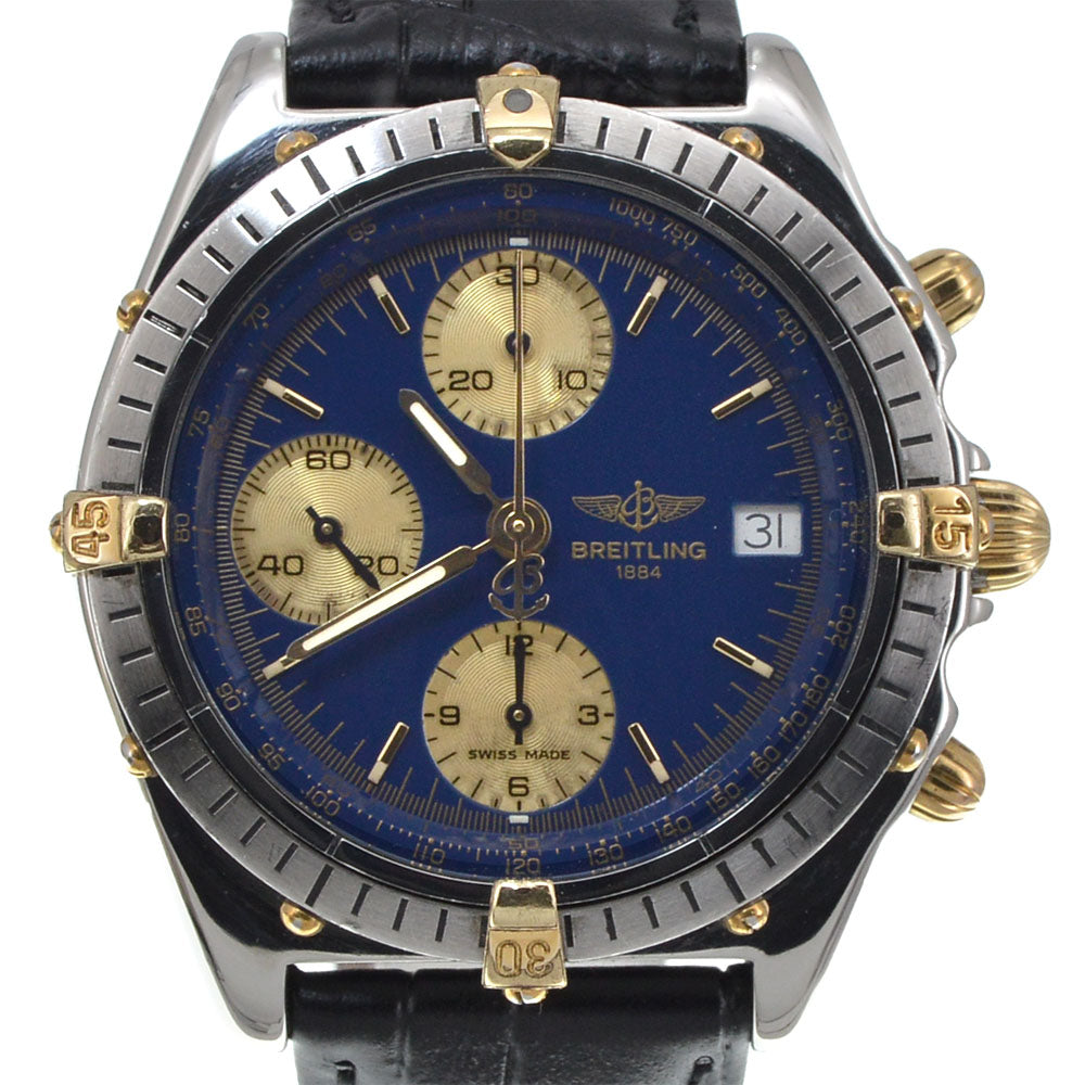 BREITLING Chronomat Bikoro B13047 Date Stainless Steel / YG Blue / gold Dial Automatic Men's
 Watch I#144992
