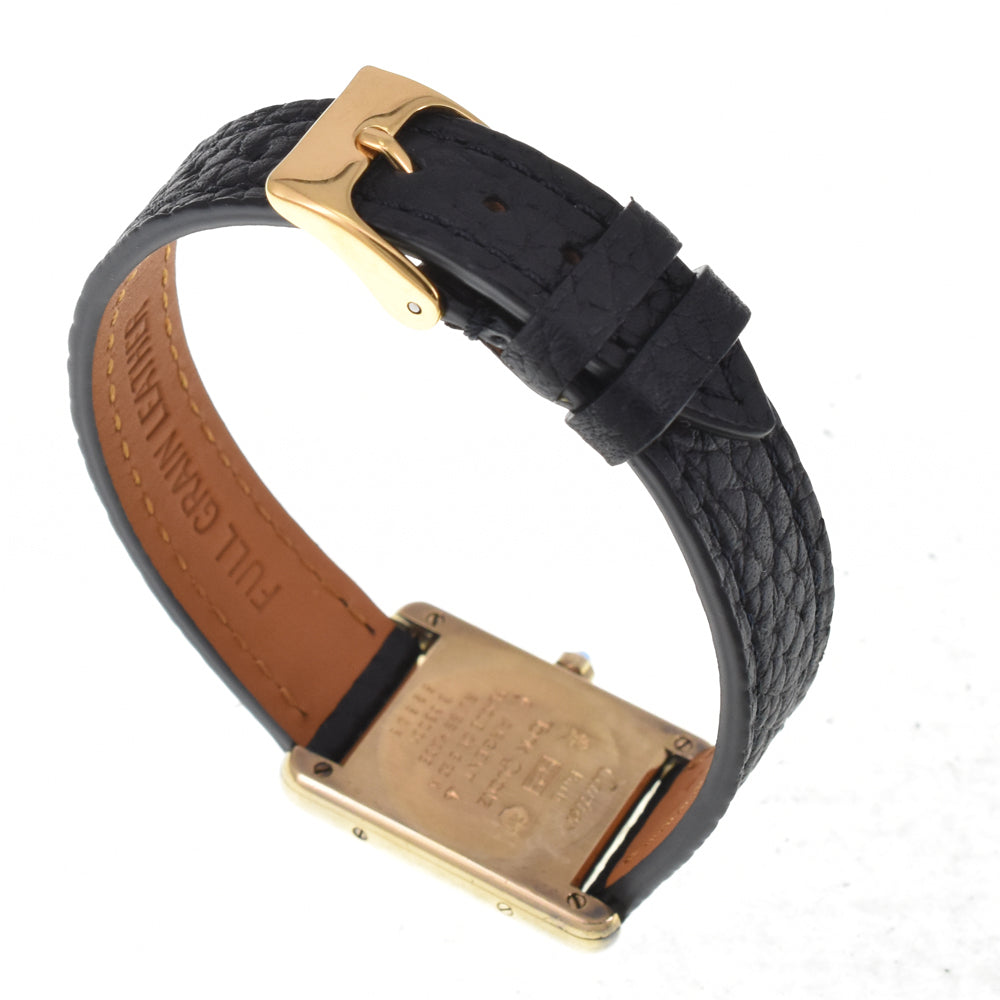 CARTIER Must tank 366001 SV925 (Gold Plated) / Leather wine-red Dial Quartz Ladies
 Watch H#144998