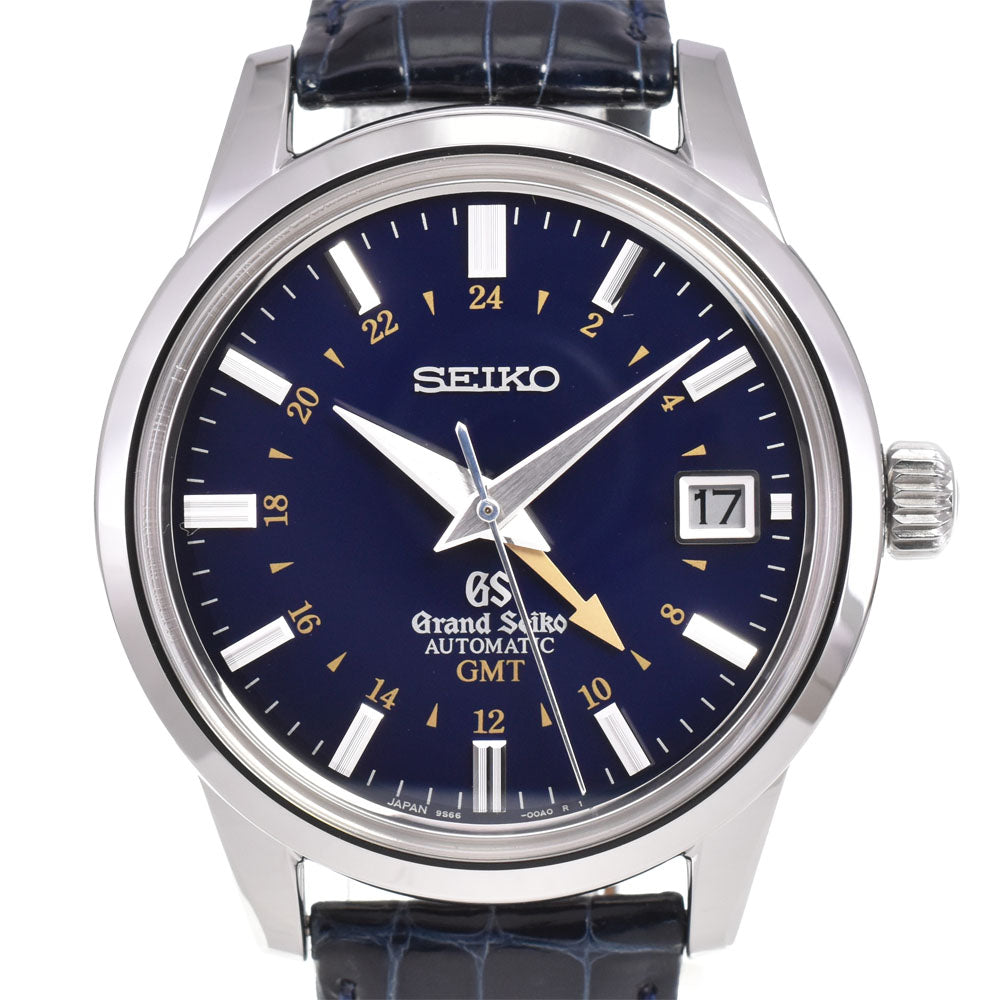 with paper SEIKO Grand Seiko Mechanical GMT 10th Anniversary SBGM031/9S66-00D0 Date Navy Dial Automatic Men's
 Watch I#145003