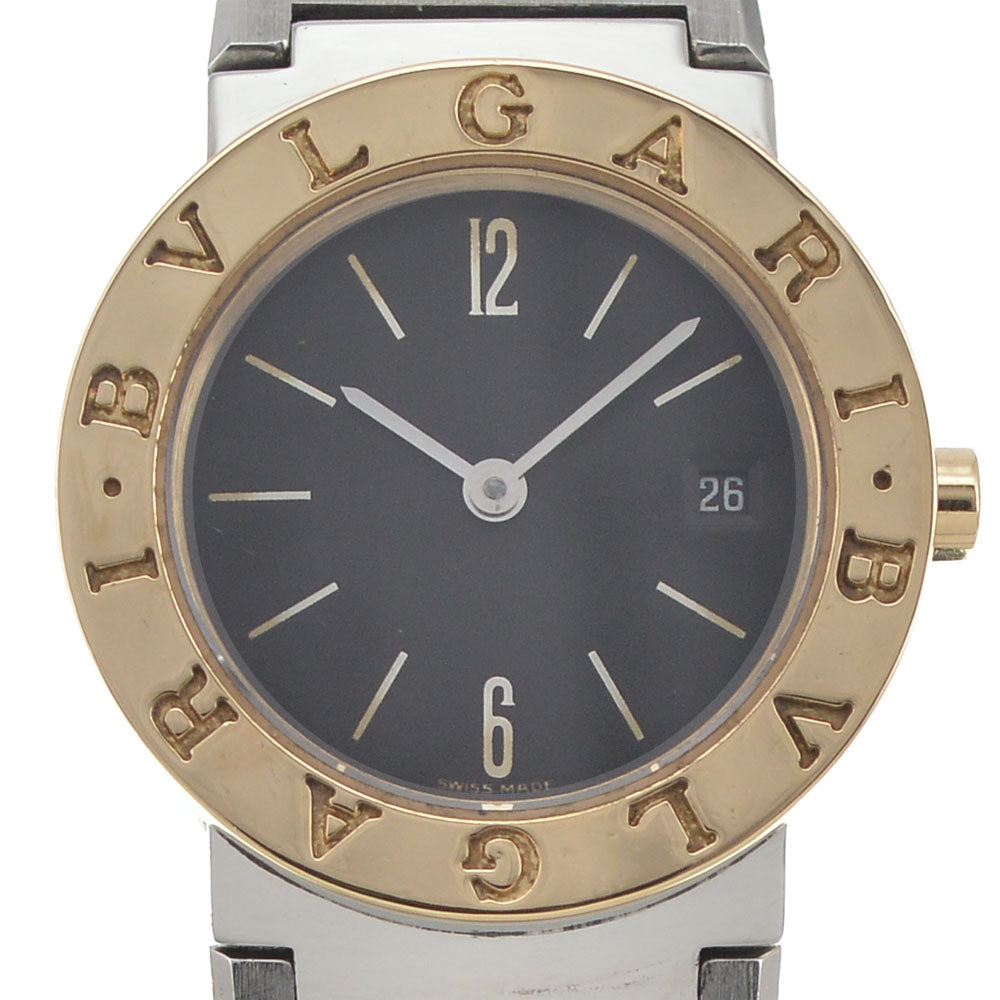 BVLGARI Bvlgari Bvlgari BB26SGD Date Stainless Steel / K18YG black Dial Quartz Ladies
 Watch J#145008