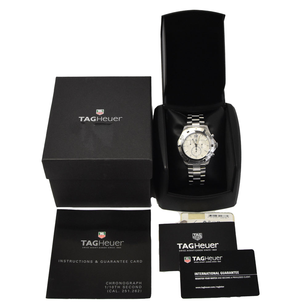 with paper TAG HEUER Aqua racer CAF101F.BA0821 Silver Dial Quartz Men's
 Watch J#145025
