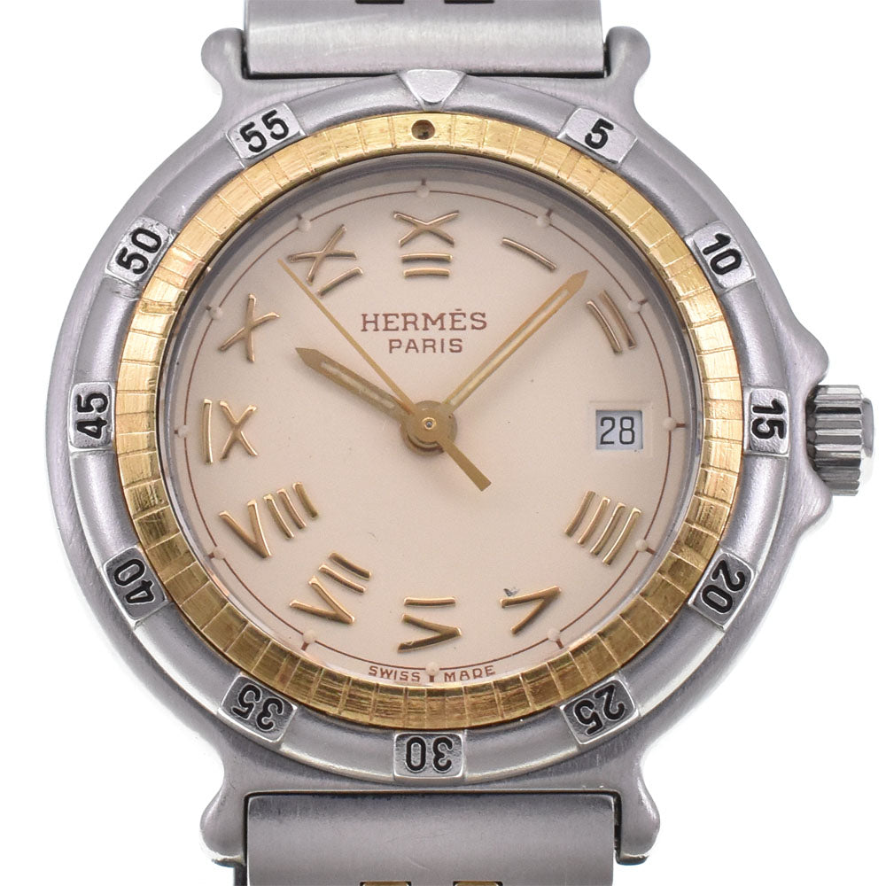 HERMES Captain Nemo Stainless Steel/Gold Plated Ivory Dial Quartz Ladies
 Watch J#145029