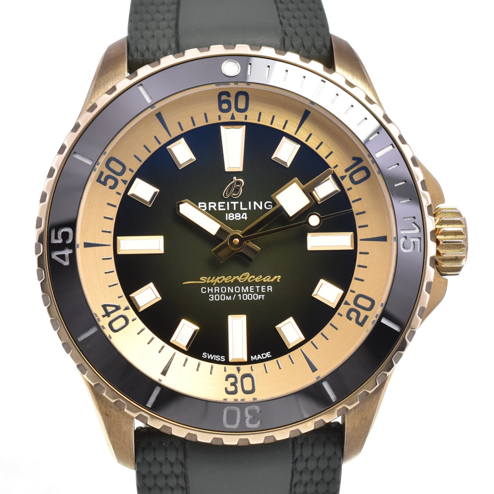 with paper BREITLING Super Ocean Automatic 42 N17375 bronze khaki Dial Automatic Men's
 Watch J#145031